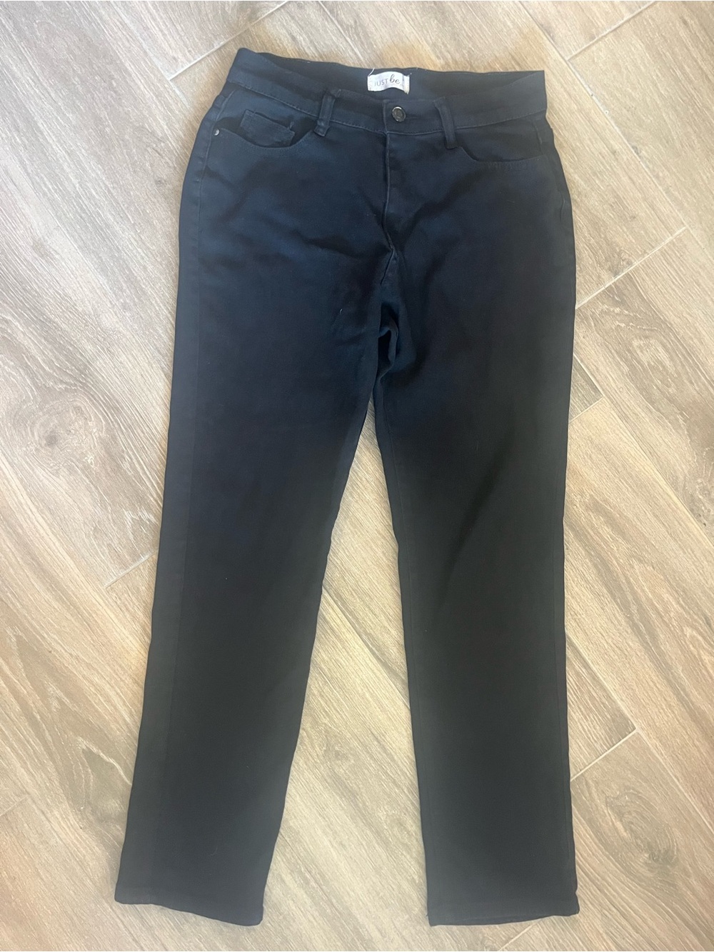 just be Black Straight Leg Jeans for Women
